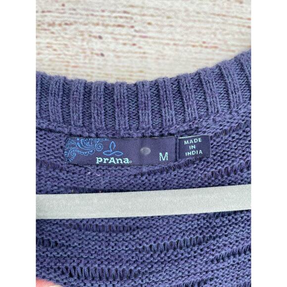 prAna Scoop neck Textured Cable Knit Sweater Dress Women's Medium Purple/Blue - Picture 3 of 7